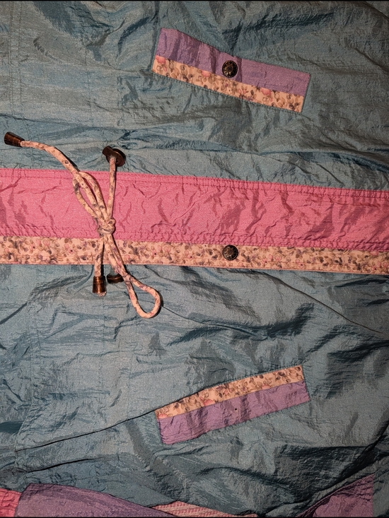 Vintage Quilted Pastel Windbreaker Jacket in Teal & Pink ANNO 1969 - Picture 12 of 12